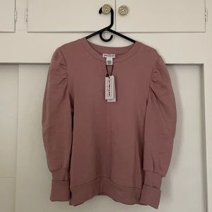 For the Republic NWT poof sleeve mauve sweatshirt